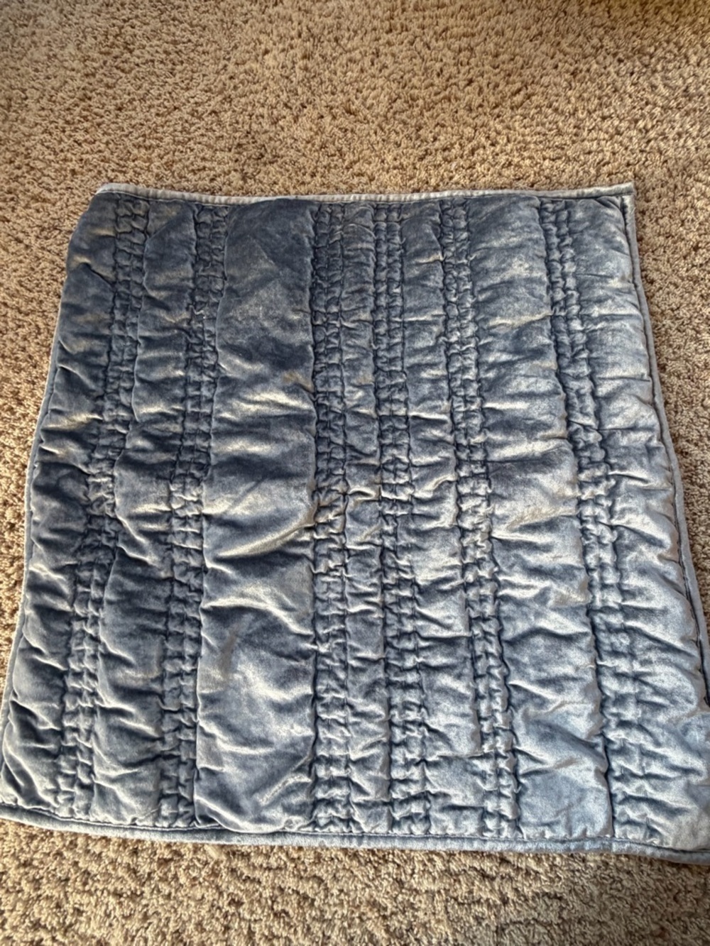 new Anthropologie lustered velvet Alastair euro sham pillow cover slate blue - Picture 3 of 16